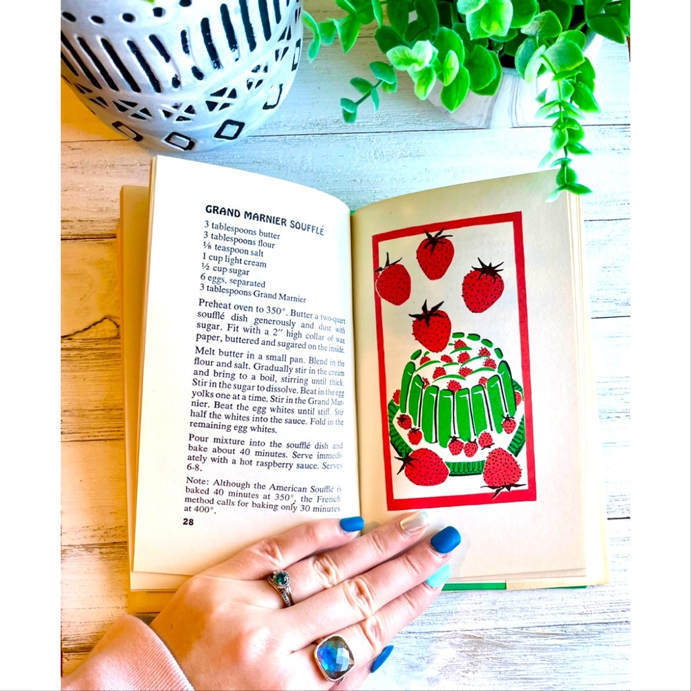 ❌4/$20 Vintage 60’s dessert cookbook, 1960s baking, retro illustrations